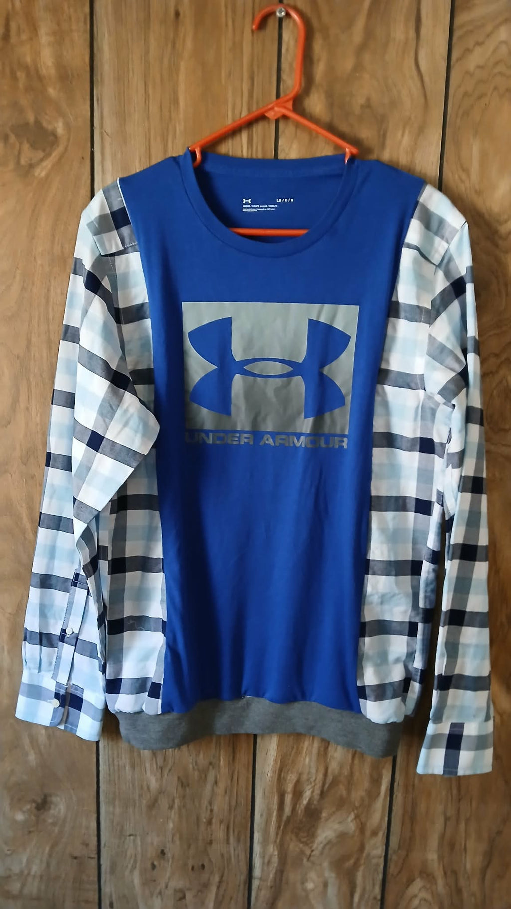 Under armor shirt with cotton sleeves